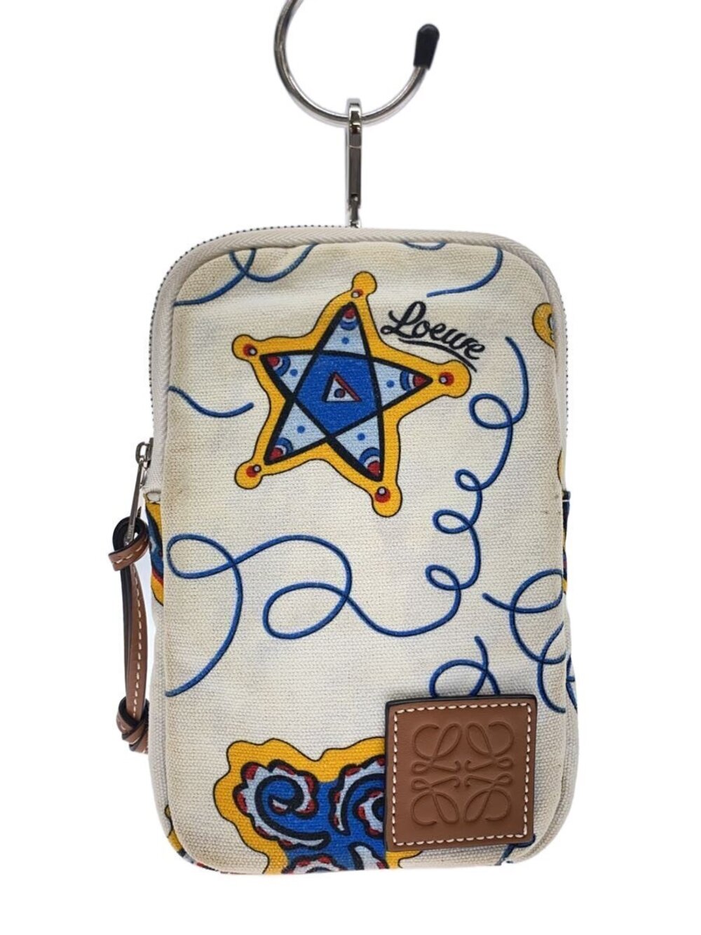 Loewe Pouch Clutch Canvas White All over
